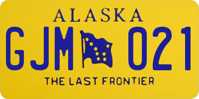 AK license plate GJM021