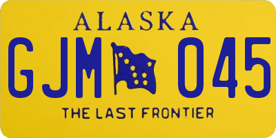 AK license plate GJM045