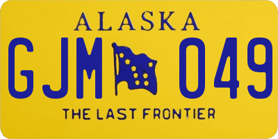 AK license plate GJM049