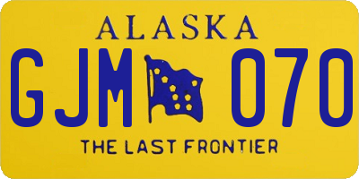 AK license plate GJM070