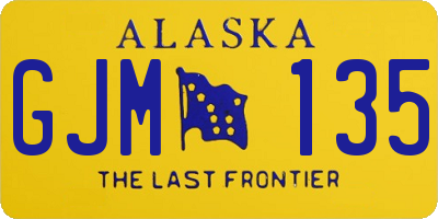 AK license plate GJM135