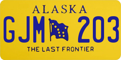 AK license plate GJM203