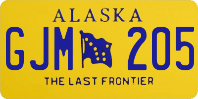 AK license plate GJM205