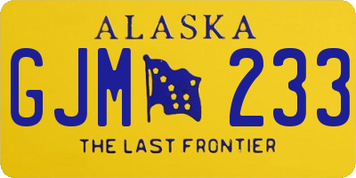 AK license plate GJM233