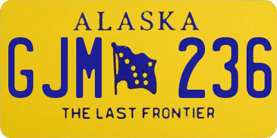 AK license plate GJM236