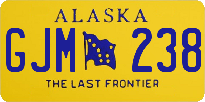 AK license plate GJM238