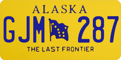 AK license plate GJM287