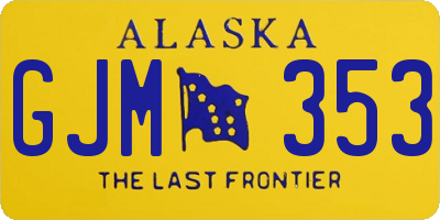 AK license plate GJM353