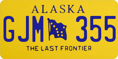 AK license plate GJM355