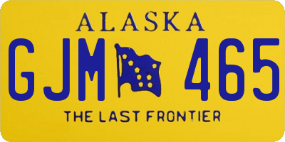 AK license plate GJM465