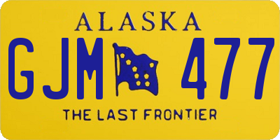 AK license plate GJM477