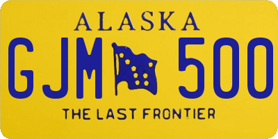 AK license plate GJM500