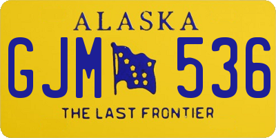 AK license plate GJM536