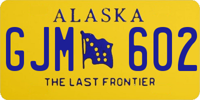AK license plate GJM602