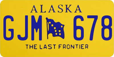 AK license plate GJM678