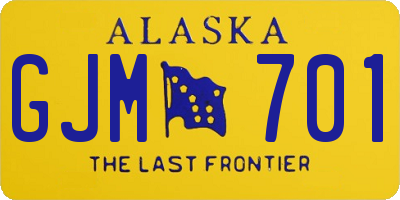 AK license plate GJM701
