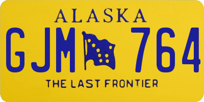 AK license plate GJM764