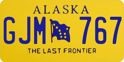 AK license plate GJM767