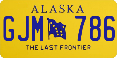 AK license plate GJM786