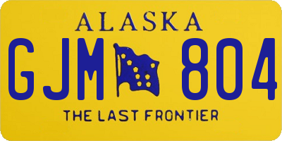 AK license plate GJM804