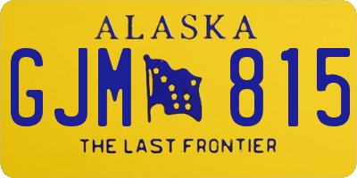 AK license plate GJM815