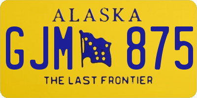 AK license plate GJM875