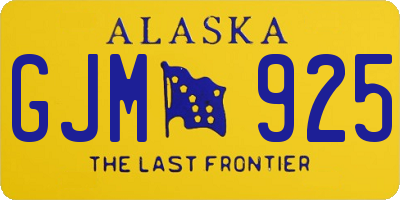 AK license plate GJM925