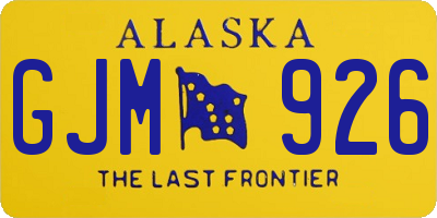 AK license plate GJM926