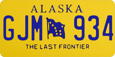 AK license plate GJM934