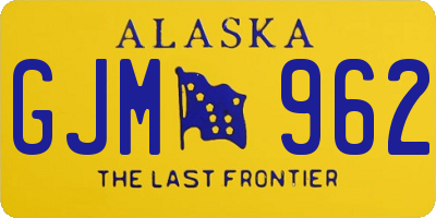 AK license plate GJM962