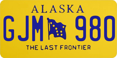 AK license plate GJM980
