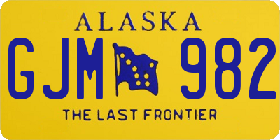 AK license plate GJM982