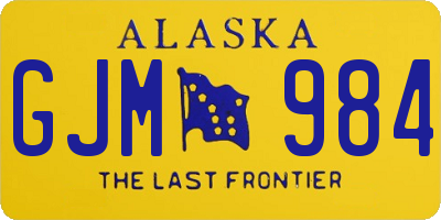 AK license plate GJM984