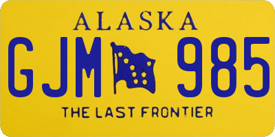 AK license plate GJM985