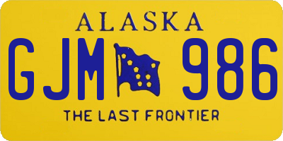AK license plate GJM986