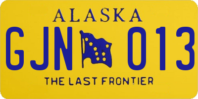 AK license plate GJN013