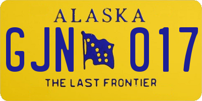 AK license plate GJN017