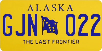 AK license plate GJN022