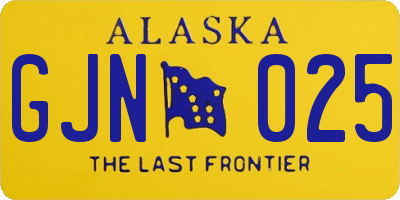 AK license plate GJN025