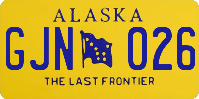 AK license plate GJN026