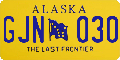 AK license plate GJN030
