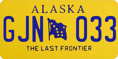 AK license plate GJN033