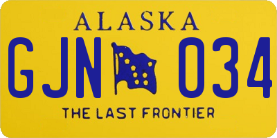 AK license plate GJN034