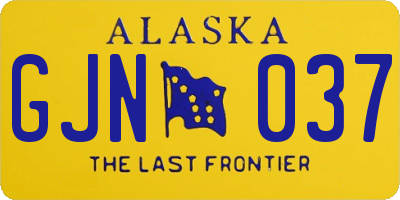 AK license plate GJN037