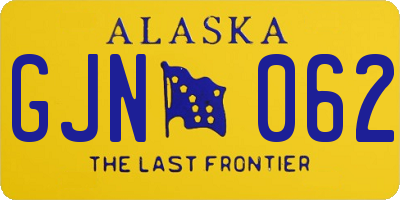 AK license plate GJN062
