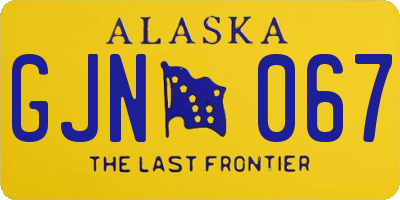 AK license plate GJN067