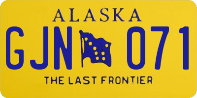AK license plate GJN071