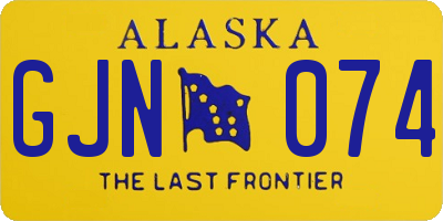 AK license plate GJN074