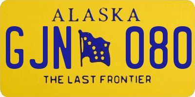 AK license plate GJN080