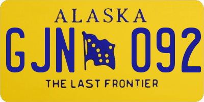AK license plate GJN092